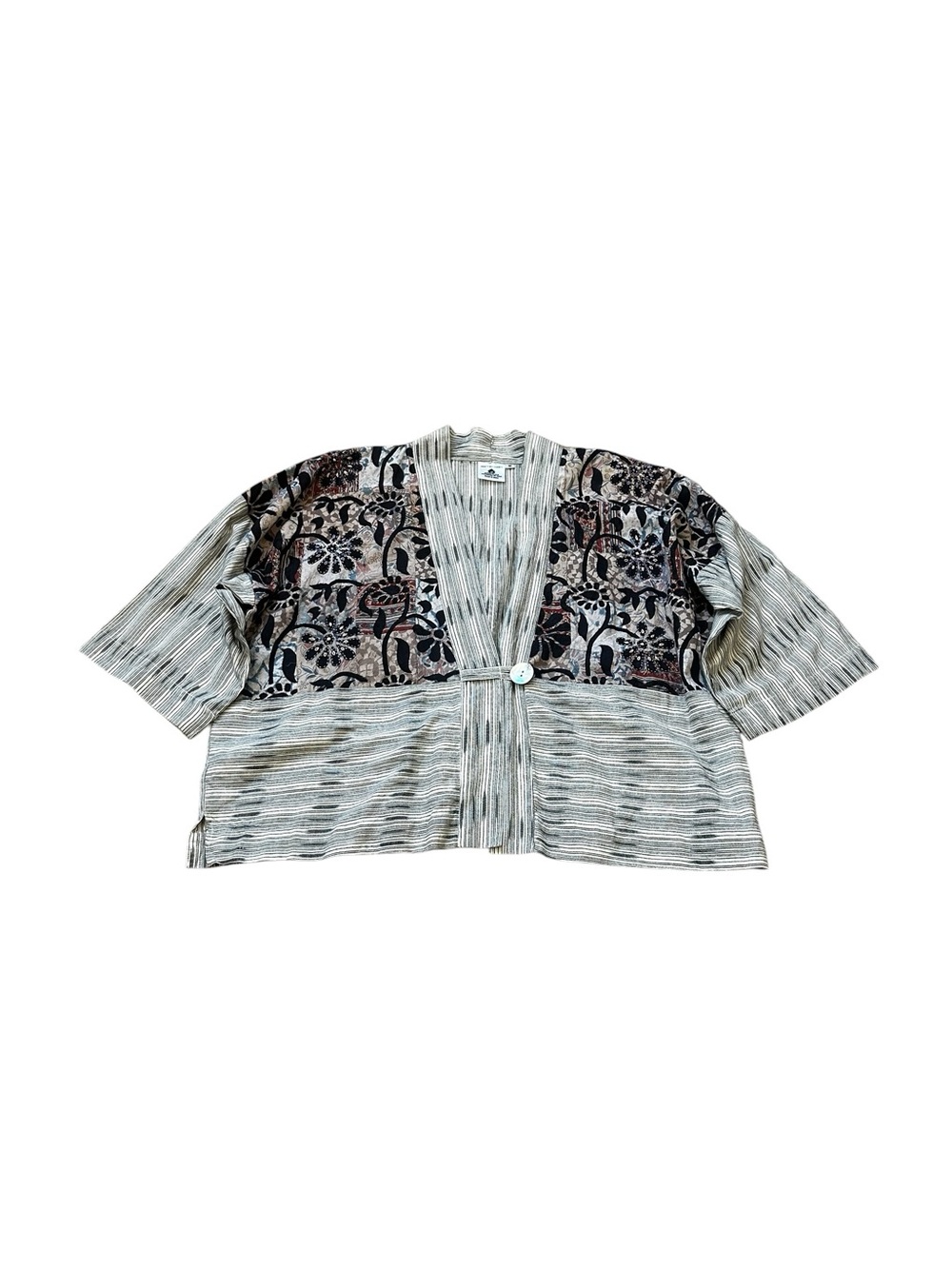 Dignity Not Charity Oversized Kimono Cardigan Blouse Embroidered Boho Lagenlook